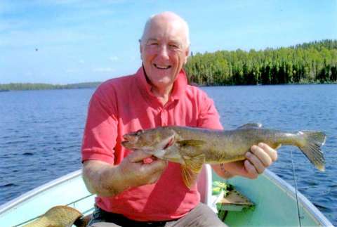 John Blackbourn with Walleye on Douglas Lake, Ontario