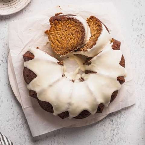 Orange Bundt Cake with Lemon Icing